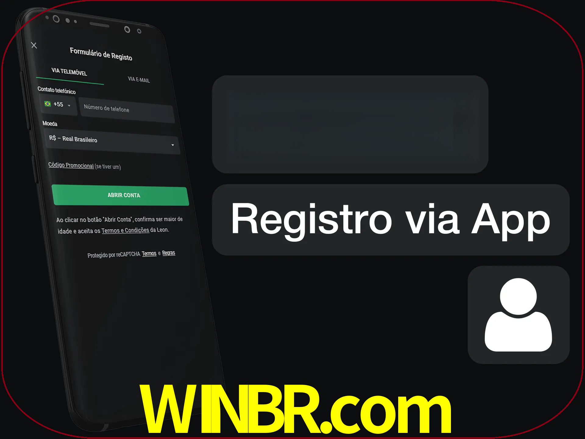 Registre-se com duas etapas usando o aplicativo.