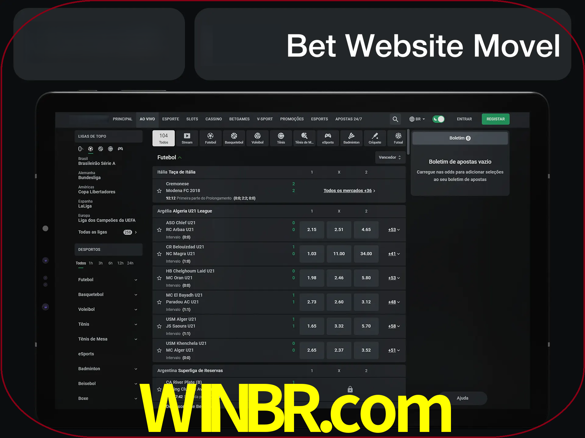 Use nosso website em qualquer dispositivo.