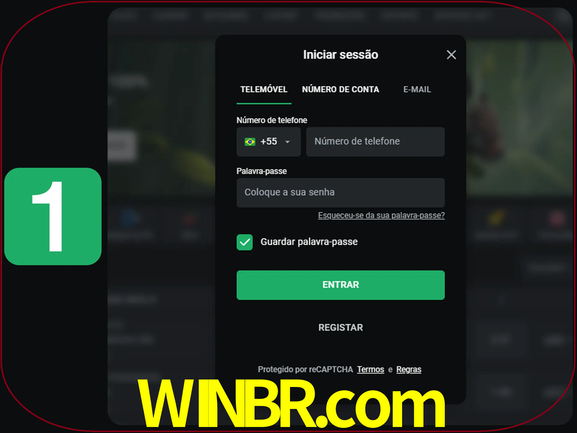 Clique no botão Entrar.
